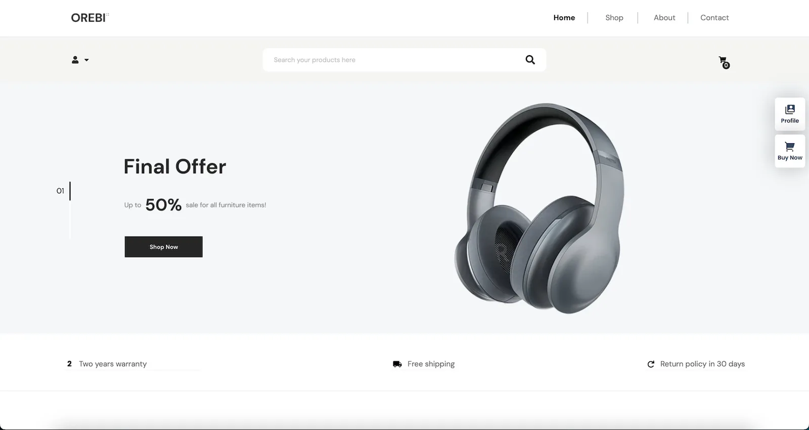 Screenshot of E-commerce Platform